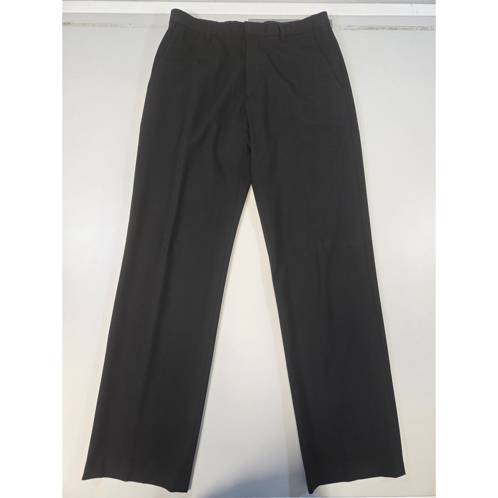 Banana Republic Dawson Men 33x34 Black Wool Lycra Blend Straight Dress Pants
